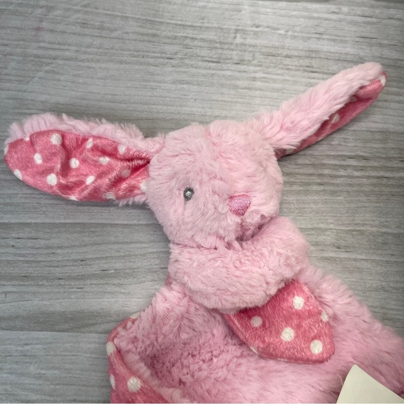 Kellytoy Pink Plush Bunny Rabbit Lovey Binkie Rattle Baby Security Blanket - Picture 6 of 8